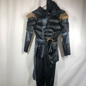Ninja costume for kids black some gold and gray